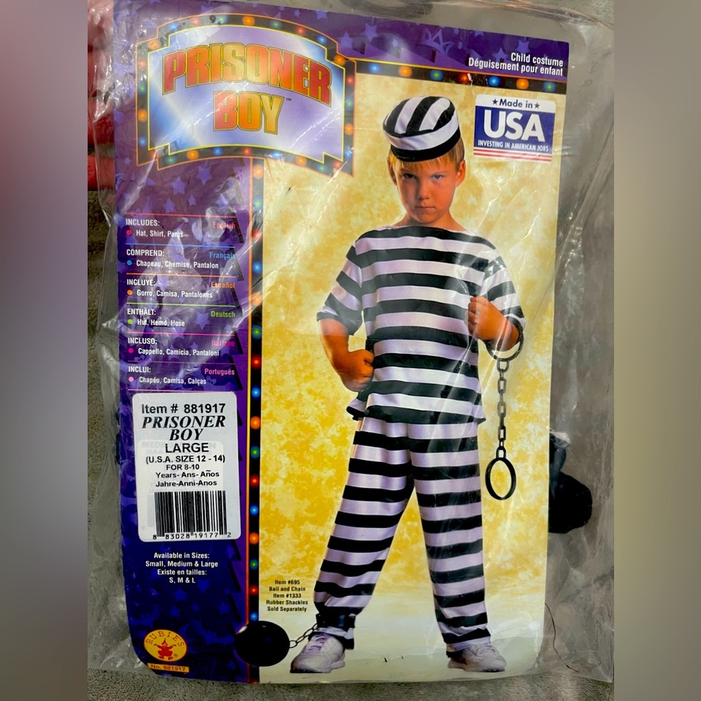 💜RUBIE’S PRISONER BOY, Size Large